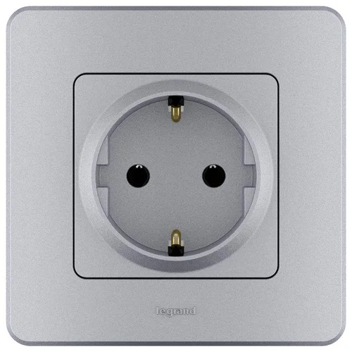 Розетка 1-м СП Inspiria 16А IP20 250В 2P+E немецк. стандарт механизм алюм. Leg 673722