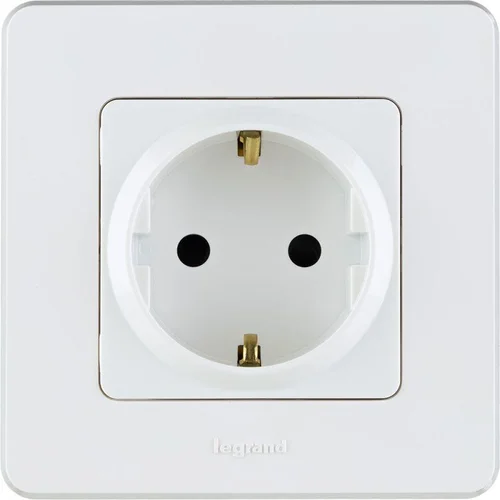 Розетка 1-м СП Inspiria 16А IP20 250В 2P+E защ. шторки немецк. стандарт механизм бел. Leg 673730