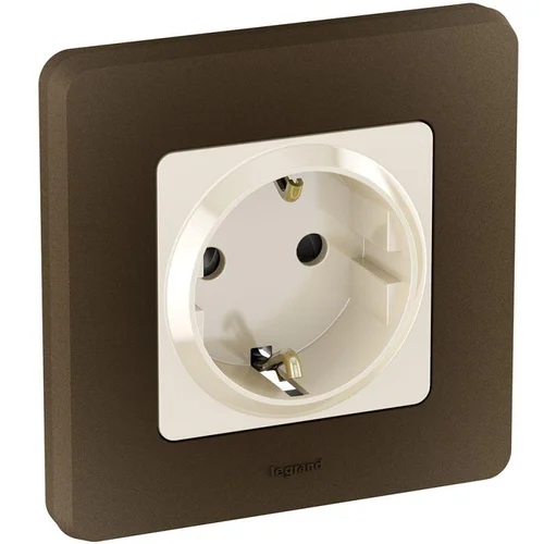 Розетка 1-м СП Inspiria 16А IP20 250В 2P+E защ. шторки немецк. стандарт механизм сл. кость Leg 67373