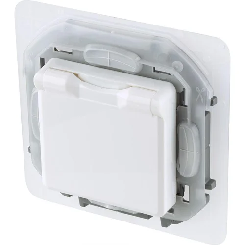 Розетка 1-м СП Inspiria 16А IP44 250В 2P+E защ. шторки с крышкой немецк. стандарт механизм бел. Leg