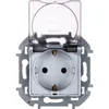 Розетка 1-м СП Inspiria 16А IP44 250В 2P+E защ. шторки с крышкой немецк. стандарт механизм алюм. Leg