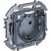 Розетка 1-м СП Inspiria 16А IP44 250В 2P+E защ. шторки с крышкой немецк. стандарт механизм алюм. Leg