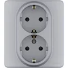 Розетка Inspiria 16А 250В 2х2P+E немецк. стандарт алюм. Leg 673752