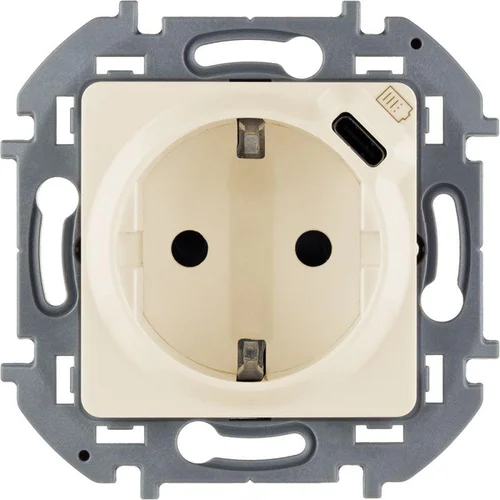 Розетка 1-м СП Inspiria 16А IP20 250В 2P+E немецк. стандарт с заряд. устройством USB тип C 1.5А 5В м