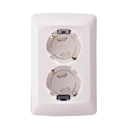 Розетка 2-м СП 70W/Selix/Zunis 16А IP20 с заземл. защ. шторки механизм крем. Anam Legrand 6751 72