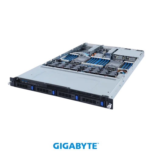 Платформа Gigabyte 1U R182-340, До двух процессоров Intel Xeon Scalable Gen3, DDR4, 4x3,5" HDD SATA, 2x1000Base-T
