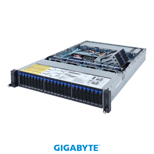 Платформа Gigabyte 2U R262-ZA0, Один процессор AMD EPYC 7003, DDR4, 40x2,5" SATA/SAS, 2x2,5 U2, 2x1000Base-T