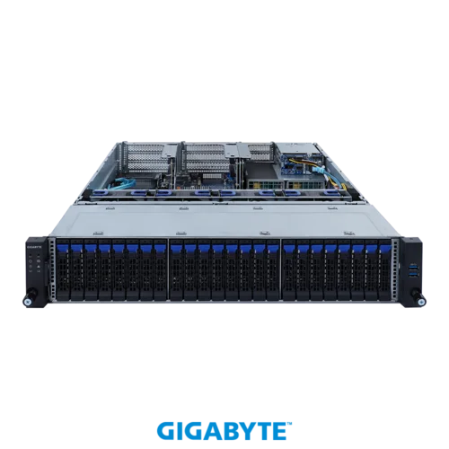 Платформа Gigabyte 2U R282-2O0, До двух процессоров Intel Xeon Scalable Gen3, DDR4, 24x2,5" HDD SATA/SAS, 2x1000Base-T