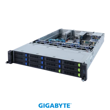 Платформа Gigabyte 2U R282-3C1, До двух процессоров Intel Xeon Scalable Gen3, DDR4, 8x3,5"/2,5" SATA/SAS, 4x3.5"/2,5 SATA/SAS/Gen4 NVMe, 2x1000Base-T