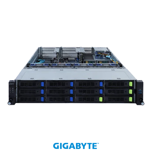 Платформа Gigabyte 2U R282-3C1, До двух процессоров Intel Xeon Scalable Gen3, DDR4, 8x3,5"/2,5" SATA/SAS, 4x3.5"/2,5 SATA/SAS/Gen4 NVMe, 2x1000Base-T
