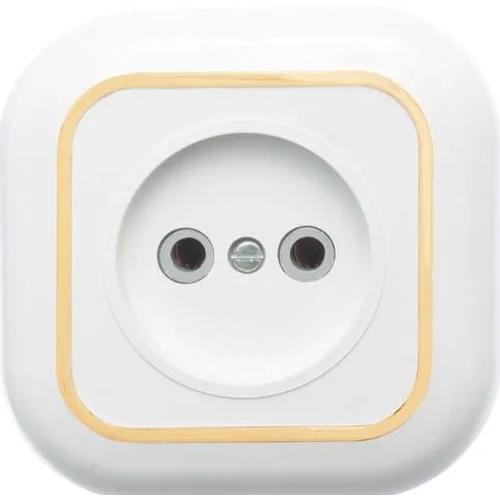 Розетка 1-м СП Валентина РС10-153 10А IP20 бел./зол. Кунцево 7652