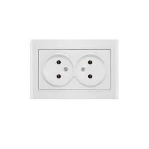 Розетка 2-м СП Бриллиант 16А IP20 без заземл. бел. UNIVersal 7947519