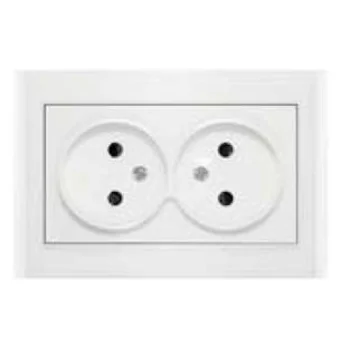 Розетка 2-м СП Бриллиант 16А IP20 без заземл. защ. шторки бел. UNIVersal 7947526