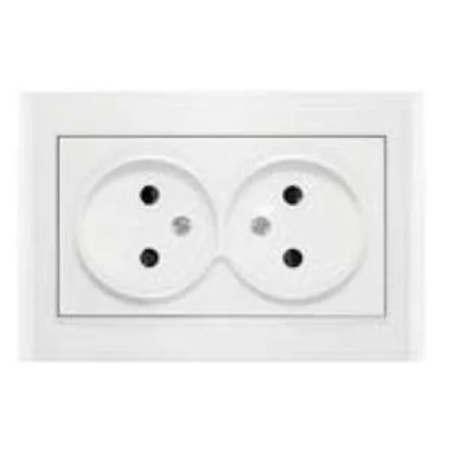 Розетка 2-м СП Бриллиант 16А IP20 без заземл. защ. шторки бел. UNIVersal 7947526