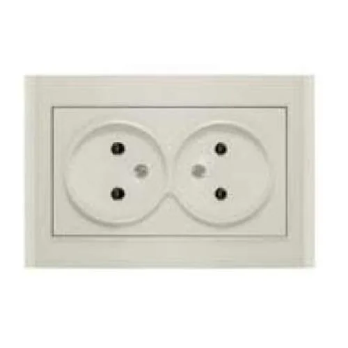 Розетка 2-м СП Бриллиант 16А IP20 без заземл. сл. кость UNIVersal 7948738