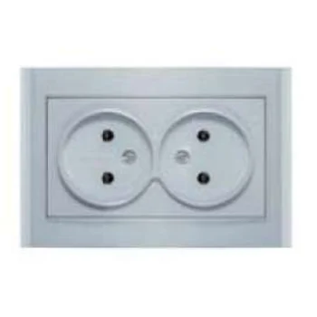 Розетка 2-м СП Бриллиант 16А IP20 без заземл. серебр. UNIVersal 7949766