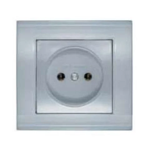 Розетка 1-м СП Бриллиант 16А IP20 без заземл. серебр. UNIVersal 7949834