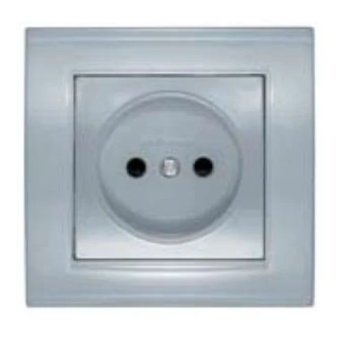 Розетка 1-м СП Бриллиант 16А IP20 без заземл. защ. шторки серебр. UNIVersal 7949841