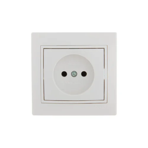 Розетка 1-м СП Mira 16А IP20 без заземл. с бел. вставкой керамика бел. LEZARD 701-0202-121