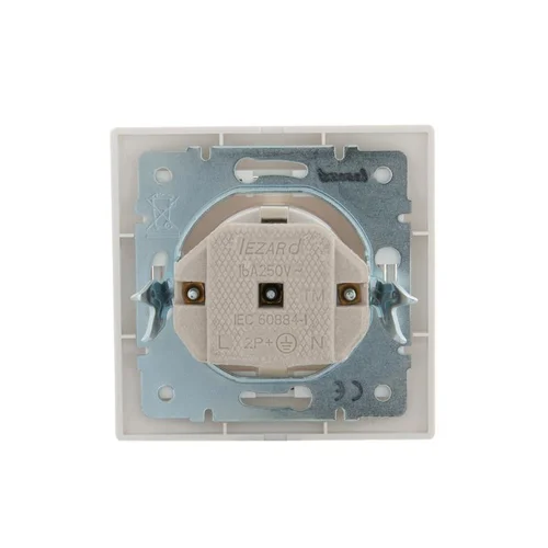 Розетка 1-м СП Mira 16А IP20 с заземл. с бел. вставкой керамика бел. LEZARD 701-0202-122