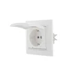 Розетка 1-м СП Mira 16А IP20 с заземл. с защ. крышкой с бел. вставкой керамика бел. LEZARD 701-0202-