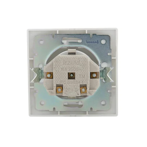Розетка 1-м СП Mira 16А IP20 с заземл. с защ. крышкой с бел. вставкой керамика бел. LEZARD 701-0202-