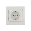 Розетка 1-м СП Mira 16А IP20 с заземл. защ. шторки с бел. вставкой керамика бел. LEZARD 701-0202-124