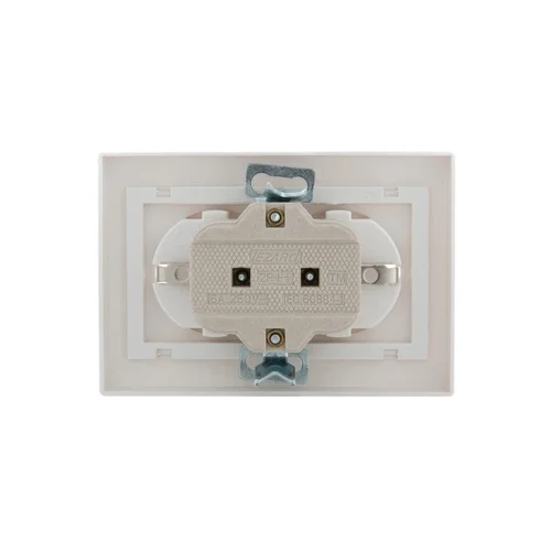 Розетка 2-м СП Mira 16А IP20 с заземл. с бел. вставкой керамика бел. LEZARD 701-0202-127
