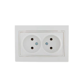 Розетка 2-м СП Mira 16А IP20 без заземл. с бел. вставкой керамика бел. LEZARD 701-0202-128