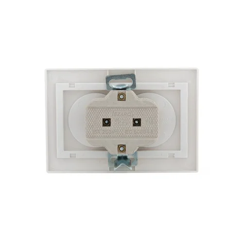 Розетка 2-м СП Mira 16А IP20 без заземл. с бел. вставкой керамика бел. LEZARD 701-0202-128