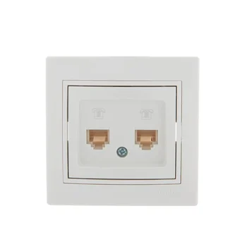 Розетка телефонная 2-м СП Mira RJ11 бел./бел. LEZARD 701-0202-138