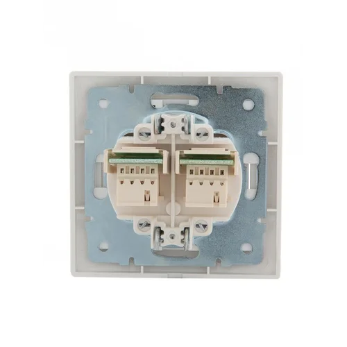 Розетка телефонная 2-м СП Mira RJ11 бел./бел. LEZARD 701-0202-138