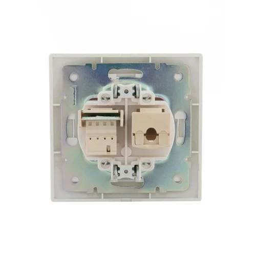 Розетка компьютерная + телефонная 2-м СП Mira RJ45 + RJ11 бел./бел. LEZARD 701-0202-143