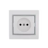 Розетка 1-м СП Mira 16А IP20 без заземл. с сер. вставкой керамика бел. LEZARD 701-0215-121
