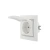Розетка 1-м СП Mira 16А IP20 с заземл. с защ. крышкой с сер. вставкой керамика бел. LEZARD 701-0215-