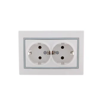 Розетка 2-м СП Mira 16А IP20 с заземл. с сер. вставкой керамика бел. LEZARD 701-0215-127