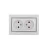 Розетка 2-м СП Mira 16А IP20 без заземл. с сер. вставкой керамика бел. LEZARD 701-0215-128