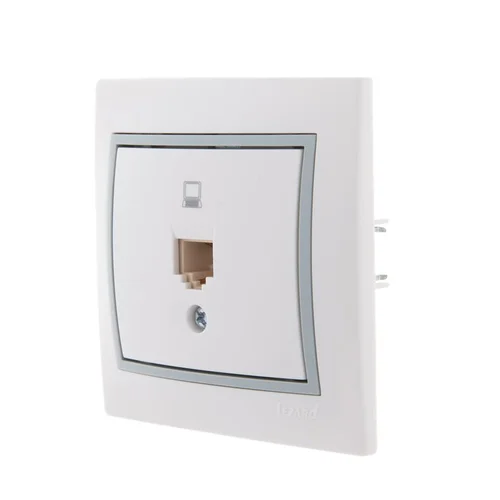 Розетка компьютерная 1-м СП Mira RJ45 бел./сер. LEZARD 701-0215-139