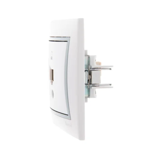 Розетка компьютерная 1-м СП Mira RJ45 бел./сер. LEZARD 701-0215-139