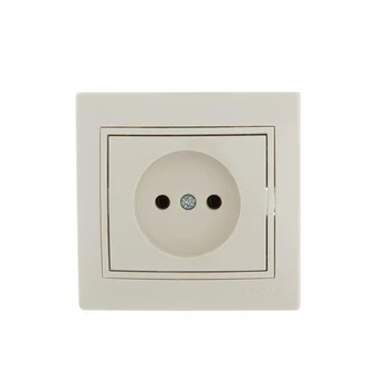 Розетка 1-м СП Mira 16А IP20 без заземл. со вставкой керамика крем. LEZARD 701-0303-121