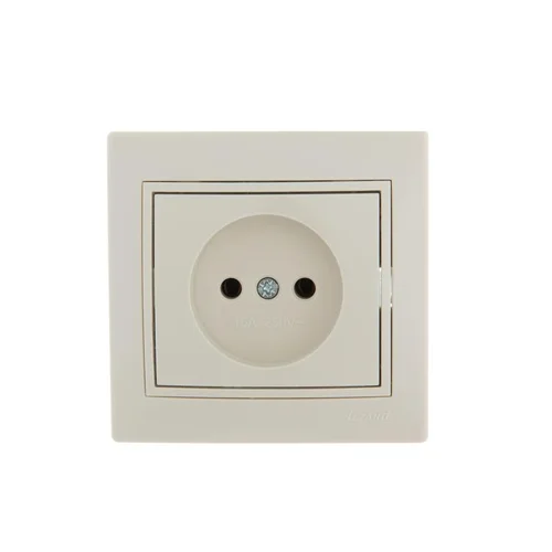 Розетка 1-м СП Mira 16А IP20 без заземл. со вставкой керамика крем. LEZARD 701-0303-121