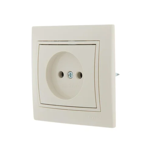 Розетка 1-м СП Mira 16А IP20 без заземл. со вставкой керамика крем. LEZARD 701-0303-121