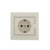 Розетка 1-м СП Mira 16А IP20 с заземл. со вставкой керамика крем. LEZARD 701-0303-122