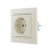 Розетка 1-м СП Mira 16А IP20 с заземл. со вставкой керамика крем. LEZARD 701-0303-122