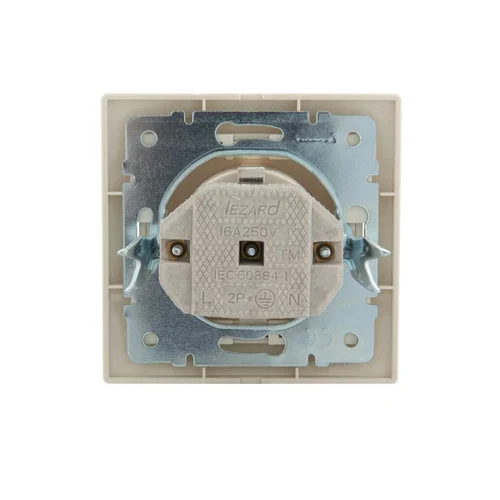 Розетка 1-м СП Mira 16А IP20 с заземл. со вставкой керамика крем. LEZARD 701-0303-122