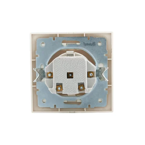 Розетка 1-м СП Mira 16А IP20 с заземл. защ. шторки со вставкой керамика крем. LEZARD 701-0303-124