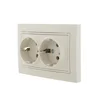 Розетка 2-м СП Mira 16А IP20 с заземл. со вставкой керамика крем. LEZARD 701-0303-127