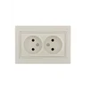 Розетка 2-м СП Mira 16А IP20 без заземл. со вставкой керамика крем. LEZARD 701-0303-128