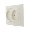 Розетка 2-м СП Mira 16А IP20 без заземл. со вставкой керамика крем. LEZARD 701-0303-128