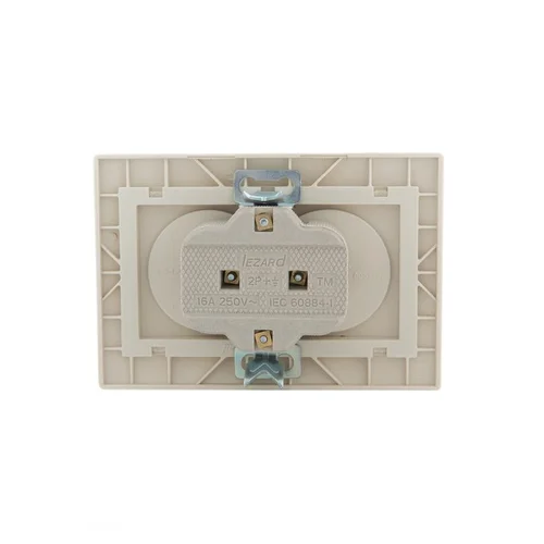 Розетка 2-м СП Mira 16А IP20 без заземл. со вставкой керамика крем. LEZARD 701-0303-128